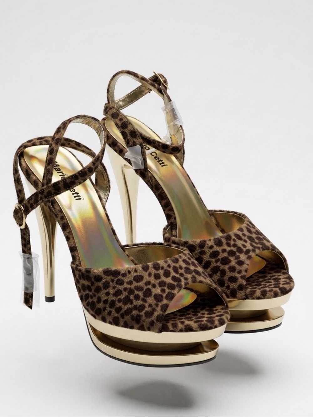 Leopard Print Platform Sandal in Brown
